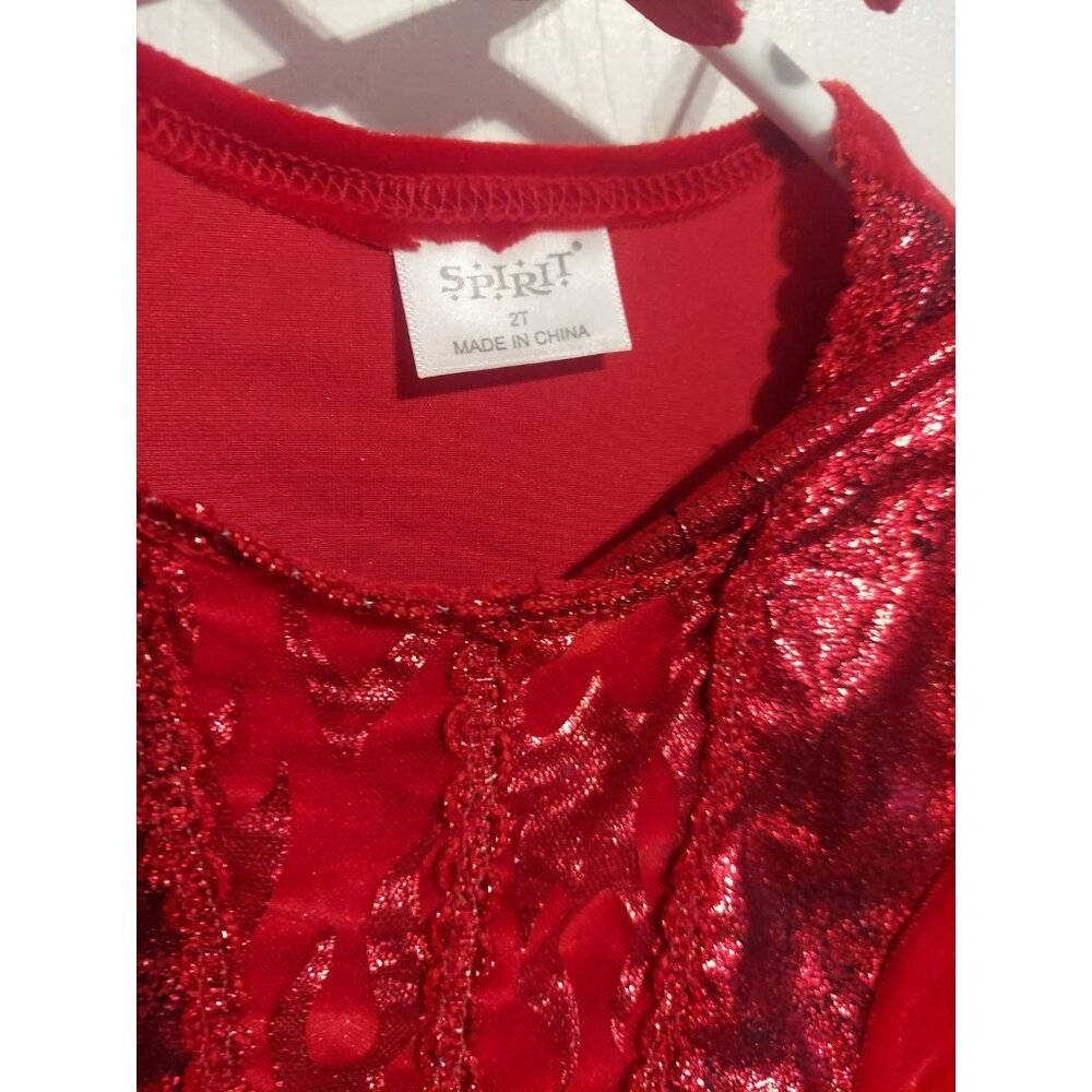 Spirit Devil Halloween Costume Dress Headband Tights Hair Pitchfork Size 2T - Picture 8 of 10